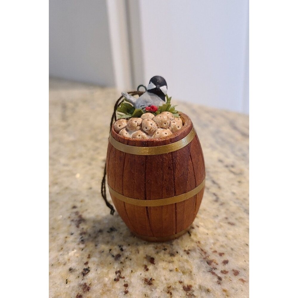 Sherry Shaw Handmade Wood Ornament Maine Potato Barrel Bird